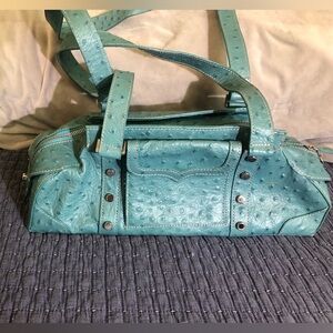 Deborah Lewis studios turquoise Ostrich leather purse